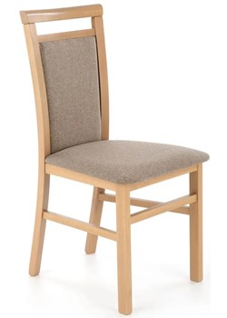 Krzesło drewniane tapicerowane dąb artisan - Mako 5X ze sklepu Edinos.pl w kategorii Krzesła - zdjęcie 172224731