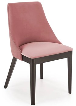Różowe krzesło drewniane tapicerowane do salonu - Jago ze sklepu Edinos.pl w kategorii Krzesła - zdjęcie 172224804