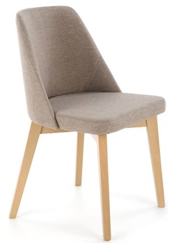 Beżowe kubełkowe krzesło tapicerowane - Puvo 4X ze sklepu Edinos.pl w kategorii Krzesła - zdjęcie 172224870