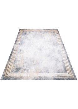 Szary klasyczny dywan ze wzorem typu marmur i ramką - Fasato 6X ze sklepu Edinos.pl w kategorii Dywany - zdjęcie 172225044