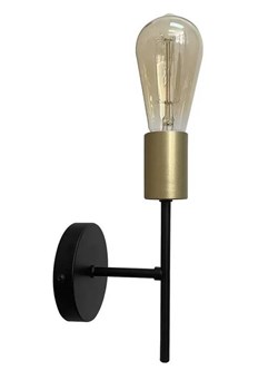 Czarny loftowy kinkiet ścienny ze złotą oprawą - V111-Sagiro ze sklepu Edinos.pl w kategorii Lampy ścienne - zdjęcie 172225204