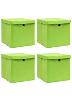 Zielony komplet 4 składanych pudełek do przechowywania - Dazo 4X ze sklepu Edinos.pl w kategorii Pudełka i pojemniki - zdjęcie 172225492