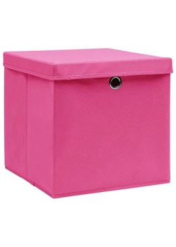 Różowy komplet 4 pudełek do przechowywania - Dazo 3X ze sklepu Edinos.pl w kategorii Pudełka i pojemniki - zdjęcie 172225502
