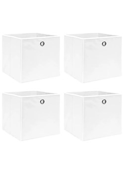 Biały komplet składanych pudełek z tkaniny 4 szt - Fiwa 4X ze sklepu Edinos.pl w kategorii Pudełka i pojemniki - zdjęcie 172225834