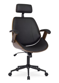 Designerski fotel gabinetowy czarny + orzech N3-A42 ze sklepu Edinos.pl w kategorii Krzesła biurowe - zdjęcie 172226020