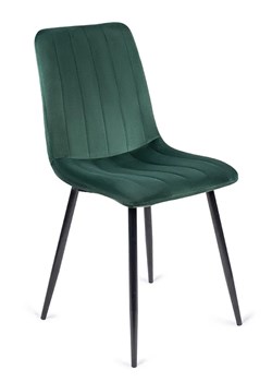 Zielone welurowe krzesło na metalowych nogach - Ango ze sklepu Edinos.pl w kategorii Krzesła - zdjęcie 172226143