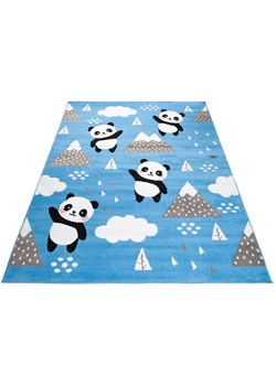 Niebieski dywan w pandy do pokoju dziecięcego - Jomi 5X ze sklepu Edinos.pl w kategorii Dywany - zdjęcie 172226233