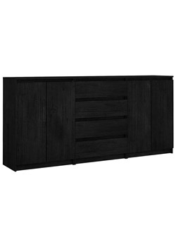 Czarny komplet drewnianych szafek - Ivon ze sklepu Edinos.pl w kategorii Komody - zdjęcie 172226633