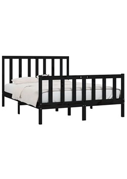 Drewniane podwójne czarne łóżko 160x200 cm - Ingmar 6X ze sklepu Edinos.pl w kategorii Łóżka i materace - zdjęcie 172226711