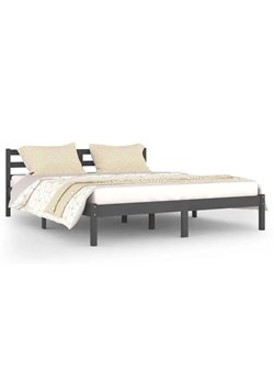Szare dwuosobowe łóżko drewniane 160x200 - Lenar 6X ze sklepu Edinos.pl w kategorii Łóżka i materace - zdjęcie 172226764
