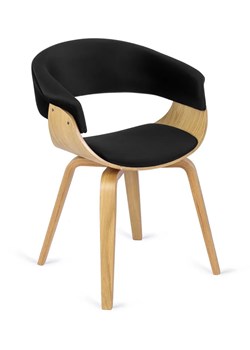 Designerskie krzesło industrialne czarny + dąb złoty - Dogi ze sklepu Edinos.pl w kategorii Krzesła - zdjęcie 172227274