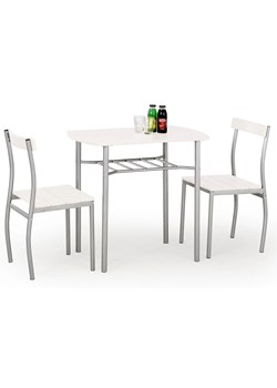 Stół z krzesłami Twiner - biały ze sklepu Edinos.pl w kategorii Zestawy mebli kuchennych - zdjęcie 172227501