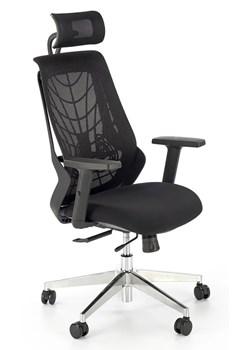 Czarny ergonomiczny fotel obrotowy z regulacją wysokości siedziska - Zynex ze sklepu Edinos.pl w kategorii Krzesła biurowe - zdjęcie 172227850