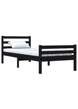 Czarne sosnowe pojedyncze łóżko 90x200 - Aviles 3X ze sklepu Edinos.pl w kategorii Łóżka i materace - zdjęcie 172228063