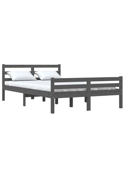 Dwuosobowe szare łóżko z drewna 160x200 - Aviles 6X ze sklepu Edinos.pl w kategorii Łóżka i materace - zdjęcie 172228122