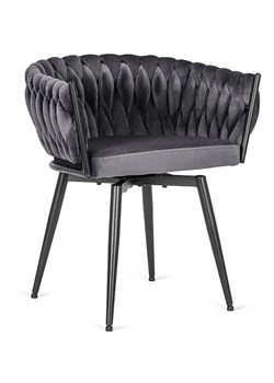 Szare plecione krzesło z obrotowym siedziskiem - Rexi ze sklepu Edinos.pl w kategorii Krzesła - zdjęcie 172228223