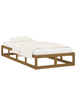 Pojedyncze sosnowe łóżko miodowy brąz 90x200 - Kaori 3X ze sklepu Edinos.pl w kategorii Łóżka i materace - zdjęcie 172228380