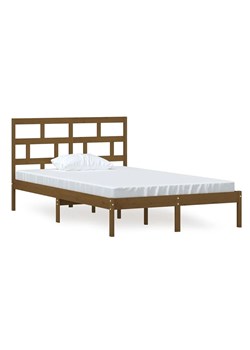Sosnowe podwójne łóżko miodowy brąz 140x200 - Bente 5X ze sklepu Edinos.pl w kategorii Łóżka i materace - zdjęcie 172228571
