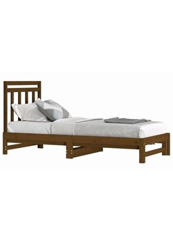 Drewniane łóżko rozsuwane miodowy brąz 2x(90x200) cm - Mindy ze sklepu Edinos.pl w kategorii Łóżka i materace - zdjęcie 172228911