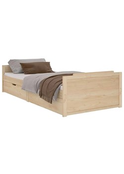 Sosnowe pojedyncze łóżko z szufladami 90x200 - Haver ze sklepu Edinos.pl w kategorii Łóżka i materace - zdjęcie 172229054