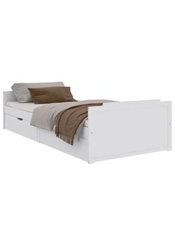 Białe sosnowe pojedyncze łóżko z szufladami 90x200 - Haver ze sklepu Edinos.pl w kategorii Łóżka i materace - zdjęcie 172229064