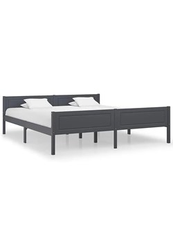 Szare podwójne łóżko z litego drewna 180x200 - Siran 7X ze sklepu Edinos.pl w kategorii Łóżka i materace - zdjęcie 172229090