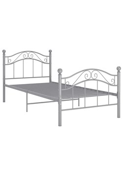 Szare minimalistyczne łózko z metalu 90x200 cm - Iroz ze sklepu Edinos.pl w kategorii Łóżka i materace - zdjęcie 172229970
