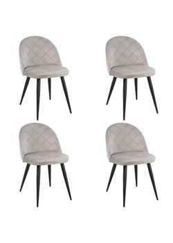 Nowoczesne tapicerowane krzesła 4 sztuki beżowe - Eferos 4X ze sklepu Edinos.pl w kategorii Krzesła - zdjęcie 172230090