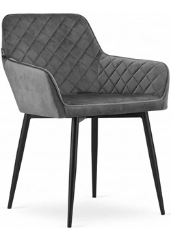 Szare tapicerowane welurowe krzesło - Dante 3X ze sklepu Edinos.pl w kategorii Krzesła - zdjęcie 172230140