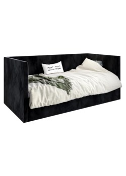 Czarne tapicerowane łóżko z oparciem Somma 5X - 3 rozmiary ze sklepu Edinos.pl w kategorii Łóżka i materace - zdjęcie 172230361