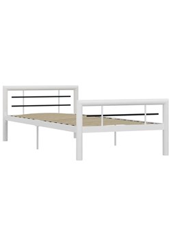 Białe metalowe łóżko jednoosobowe 90x200 cm - Hegrix ze sklepu Edinos.pl w kategorii Łóżka i materace - zdjęcie 172230492