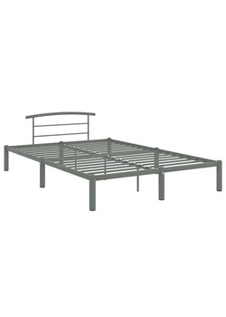 Szare metalowe łóżko w stylu industrialnym 140 x 200 cm - Veko ze sklepu Edinos.pl w kategorii Łóżka i materace - zdjęcie 172230740