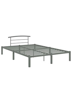 Szare metalowe łóżko w stylu industrialnym 140 x 200 cm - Mohn ze sklepu Edinos.pl w kategorii Łóżka i materace - zdjęcie 172230740