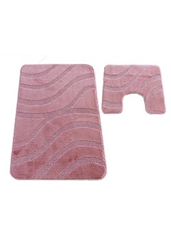 Różowy komplet dywaników do łazienki - Fendos ze sklepu Edinos.pl w kategorii Dywaniki łazienkowe - zdjęcie 172230811