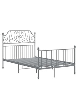 Szare metalowe łóżko z zagłówkiem 120x200 cm - Retilo ze sklepu Edinos.pl w kategorii Łóżka i materace - zdjęcie 172230820