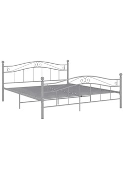 Szare metalowe łóżko w stylu loft 180x200 cm - Iroz ze sklepu Edinos.pl w kategorii Łóżka i materace - zdjęcie 172231064