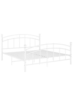 Białe metalowe łóżko z zagłówkiem 140x200 cm - Serafi ze sklepu Edinos.pl w kategorii Łóżka i materace - zdjęcie 172231284