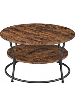 Rustykalny metalowy stolik kawowy z półką - Zixi 4X ze sklepu Edinos.pl w kategorii Stoliki kawowe - zdjęcie 172231323