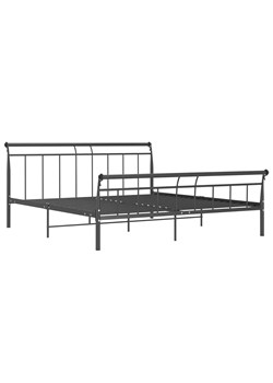 Czarne metalowe łóżko małżeńskie 200x200 cm - Keri ze sklepu Edinos.pl w kategorii Łóżka i materace - zdjęcie 172231493