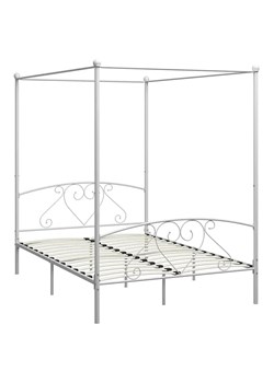 Białe metalowe łóżko małżeńskie 180x200 cm - Nila ze sklepu Edinos.pl w kategorii Łóżka i materace - zdjęcie 172231750