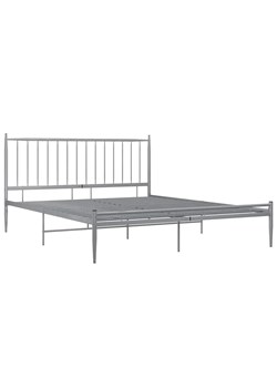 Szare metalowe łóżko małżeńskie 200x200 cm P6-R52 ze sklepu Edinos.pl w kategorii Łóżka i materace - zdjęcie 172231993