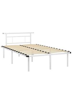 Białe loftowe łóżko z metalu 120x200 cm - Nikel ze sklepu Edinos.pl w kategorii Łóżka i materace - zdjęcie 172232024