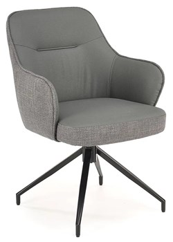 Popielaty fotel z funkcją obracania siedziska - Cobi ze sklepu Edinos.pl w kategorii Krzesła biurowe - zdjęcie 172232224