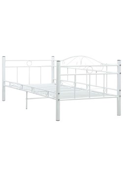 Białe metalowe łóżko pojedyncze 90x200 cm - Davin ze sklepu Edinos.pl w kategorii Łóżka i materace - zdjęcie 172232242