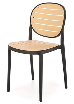 Krzesło sztaplowane czarny + naturalny - Aksel ze sklepu Edinos.pl w kategorii Krzesła - zdjęcie 172232364