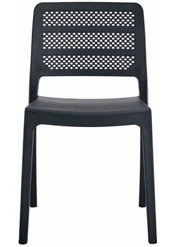 Czarne krzesło tarasowe z ażurowym oparciem - Oxion ze sklepu Edinos.pl w kategorii Krzesła ogrodowe - zdjęcie 172232412