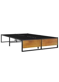 Czarne industrialne łóżko metalowe 120x200 cm - Glider ze sklepu Edinos.pl w kategorii Łóżka i materace - zdjęcie 172232442