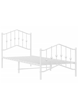 Białe metalowe łóżko loftowe 90x200 cm - Emelsa ze sklepu Edinos.pl w kategorii Łóżka i materace - zdjęcie 172232624