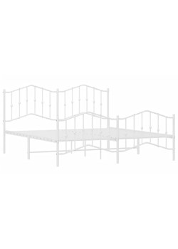 Białe rustykalne łóżko metalowe 200x200 cm - Emelsa ze sklepu Edinos.pl w kategorii Łóżka i materace - zdjęcie 172232632