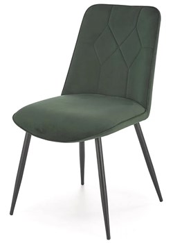 Zielone welwetowe krzesło metalowe - Livro ze sklepu Edinos.pl w kategorii Krzesła - zdjęcie 172232660